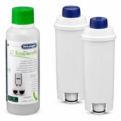 De’Longhi DLSC322 AS00002528 sada pro údržbu kávovaru – 2× vodní filtr + EcoDecalk odvápňovač 200 ml