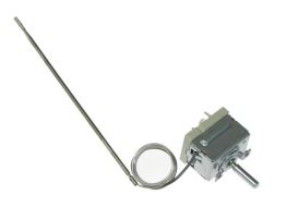 Fagor C08F000A3 regulačný termostat pre rúry a gastronomické zariadenia – kapilára 900 mm, sonda Ø 3 × 220 mm, 16 A 250 V, hriadeľ 6 × 4,6 mm