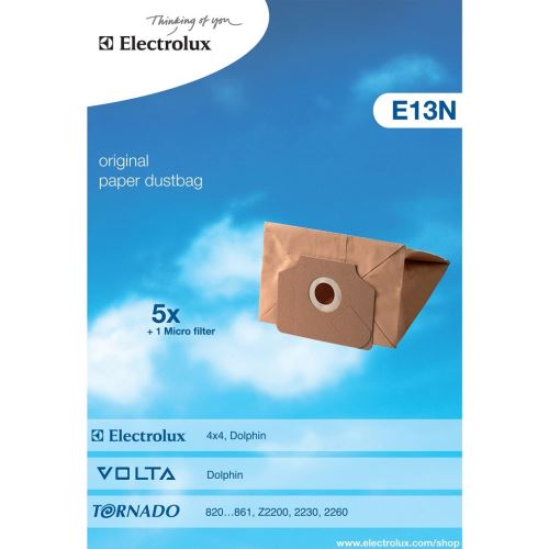 Aeg Electrolux 9001961201 E13N originální papírové sáčky 5 kusů + 1 kus mikrofiltr do vysavače Dolphin