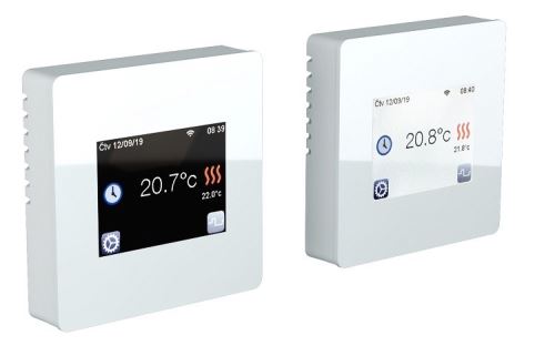 TFT Wifi termostat biely, programovateľný sníma teplotu miestnosti a podlahy