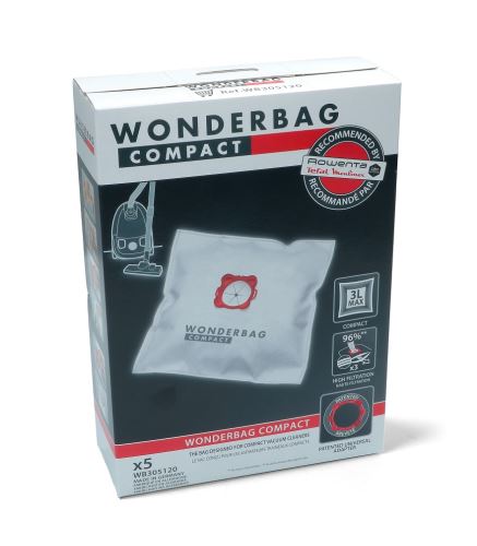 ROWENTA MOULINEX TEFAL Wonderbag Compact WB305120 sáčky s kapacitou 3 litry pro vysavač 5 kusů