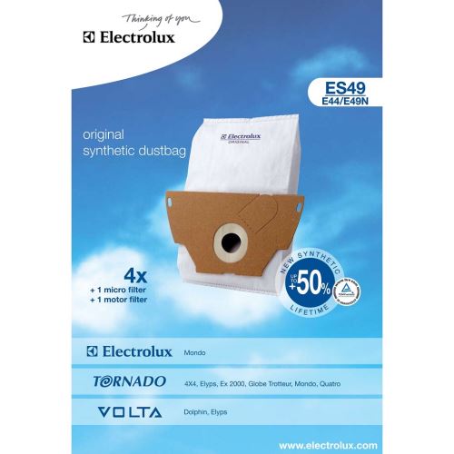 Aeg Electrolux 9002565464 ES49 originální syntetické sáčky 4 kusy + 1x filtr motoru+ 1x mikrofiltr do vysavače MONDO
