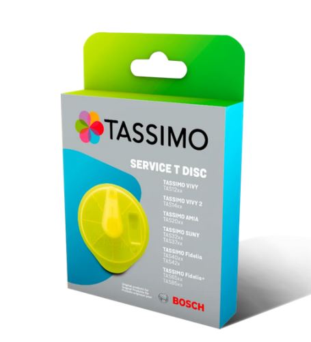 Tassimo Bosch Braun SERVICE T DISC originálne servisné čistenie pre kávovary v žltej farbe