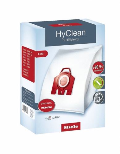 Miele náhradní originální sáčky HyClean 3D 9917710 do vysavače 4 kusy sáčky + 2 filtry